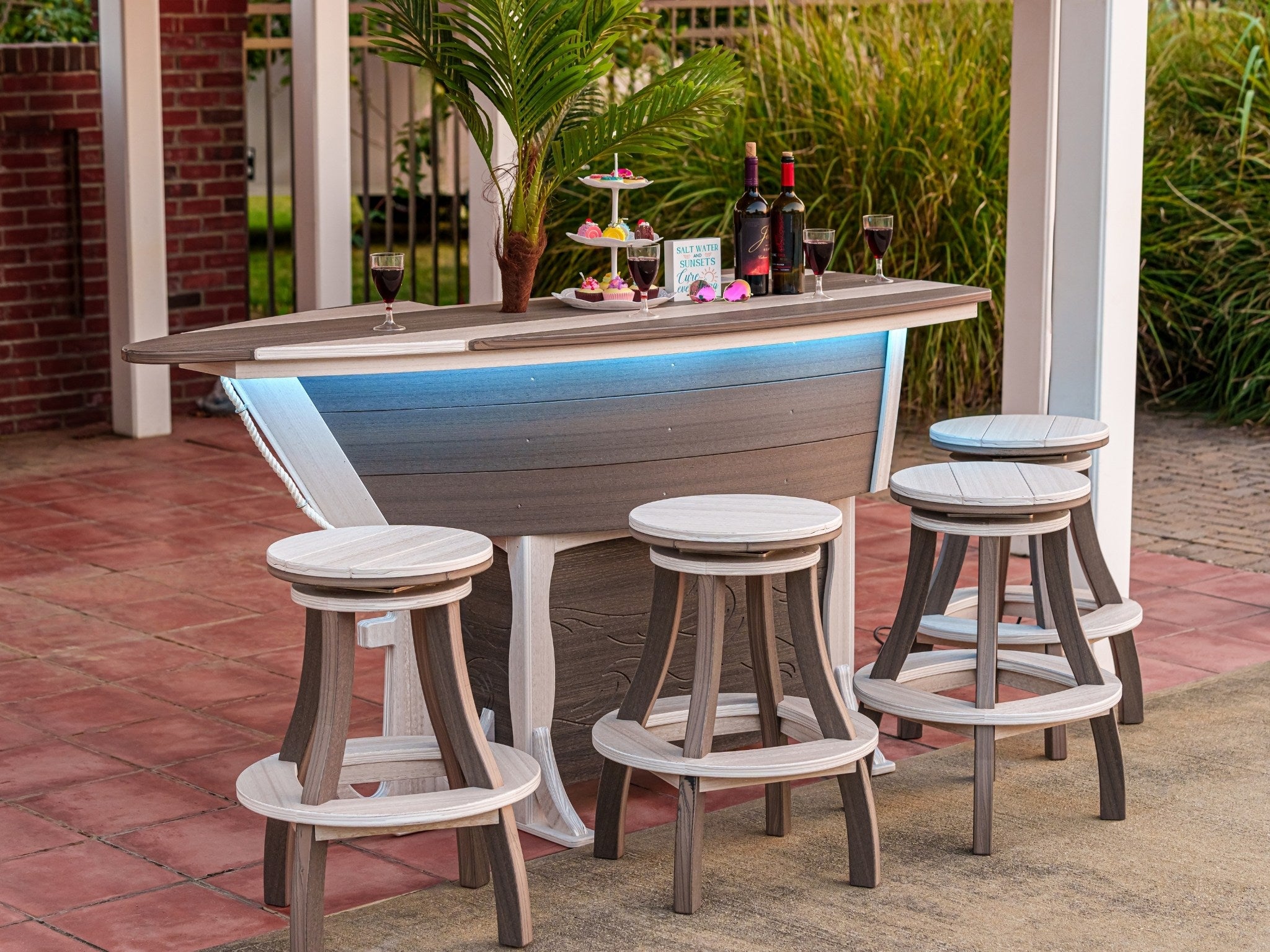 76"x32" Anchor Ave. Boat Bar Set