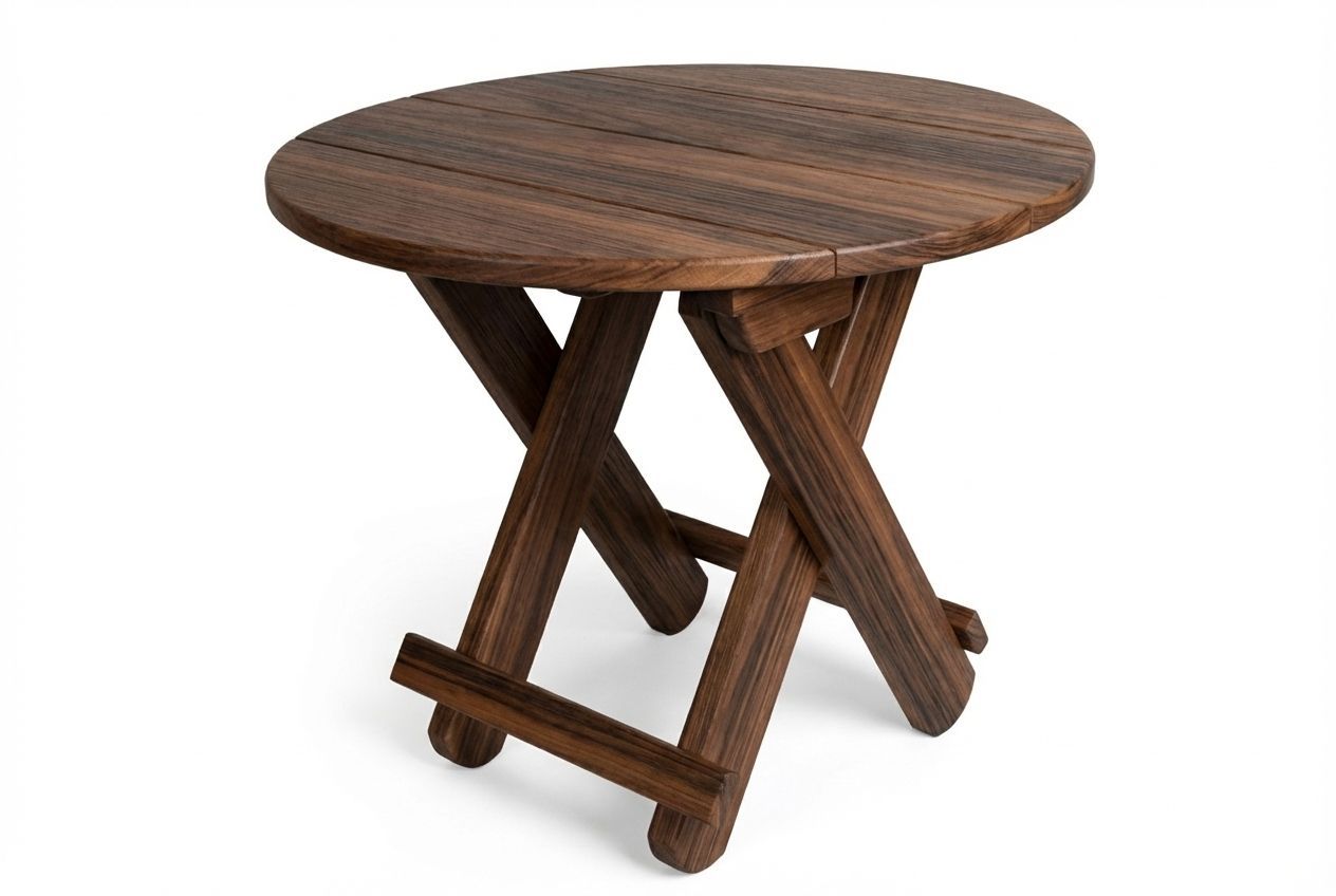 Round Folding End Table