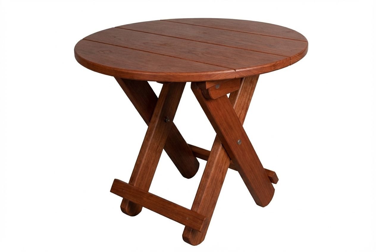 Round Folding End Table