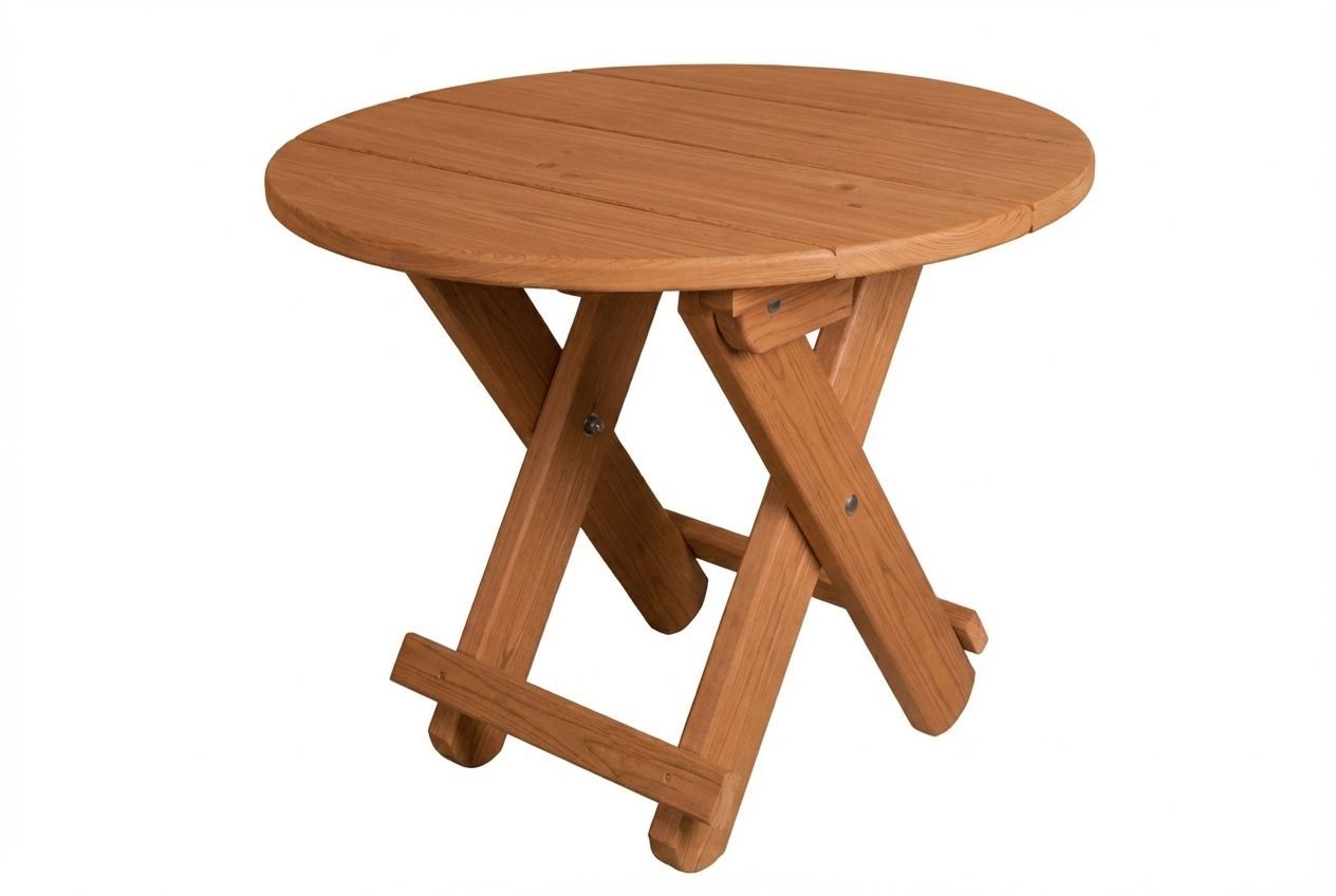 Round Folding End Table