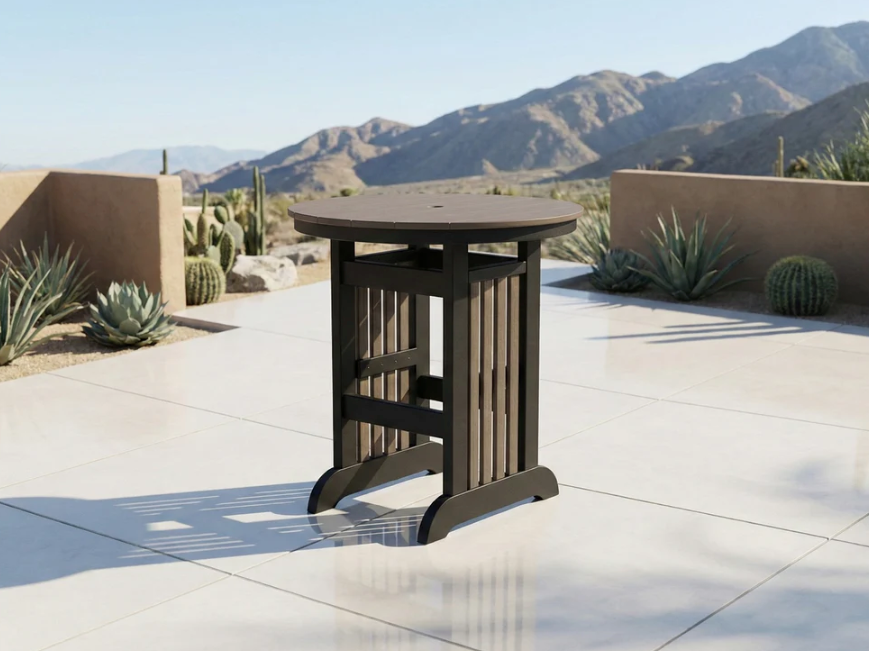 Round Mission Bar Table