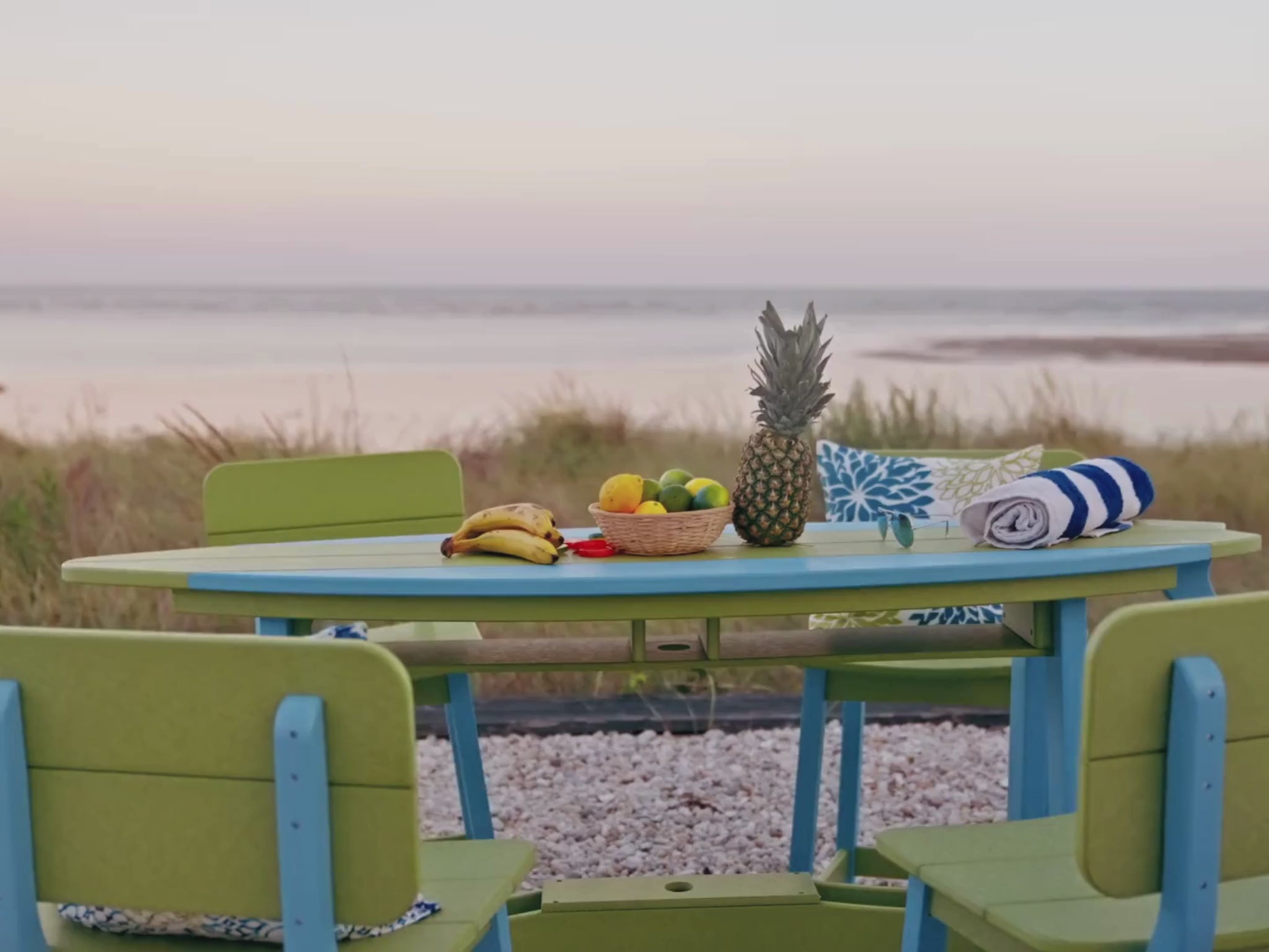 Load video: 6' SurfAira Table &amp; Chairs Set