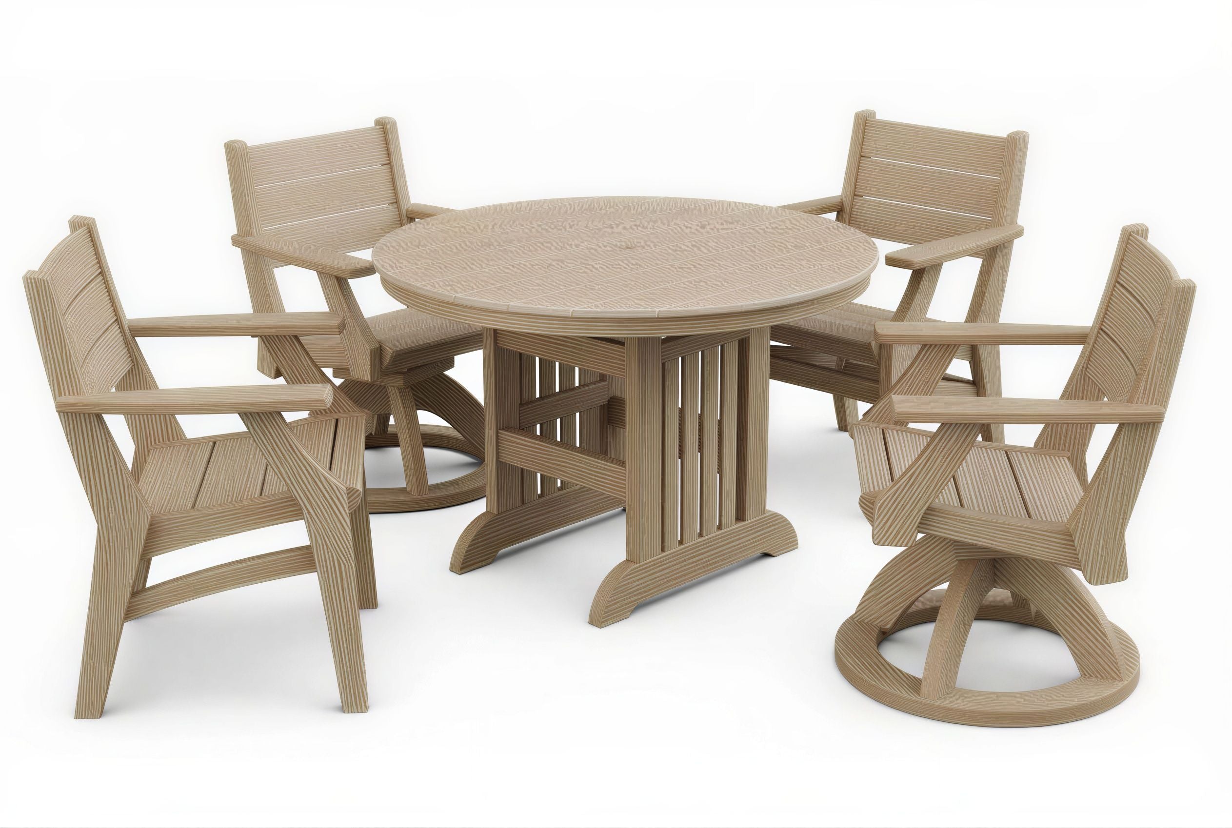 Round Mission Table & Chairs Set