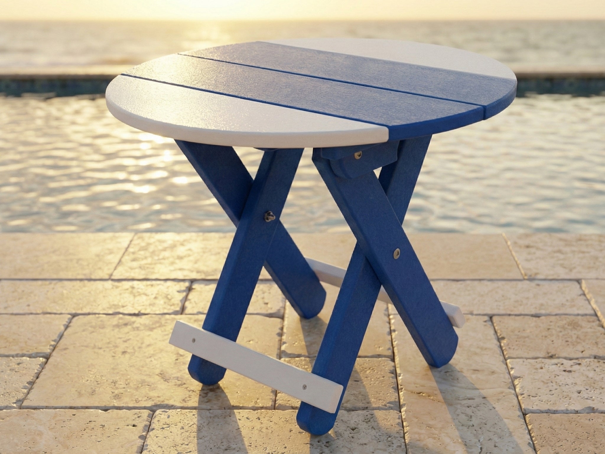 Round Folding End Table